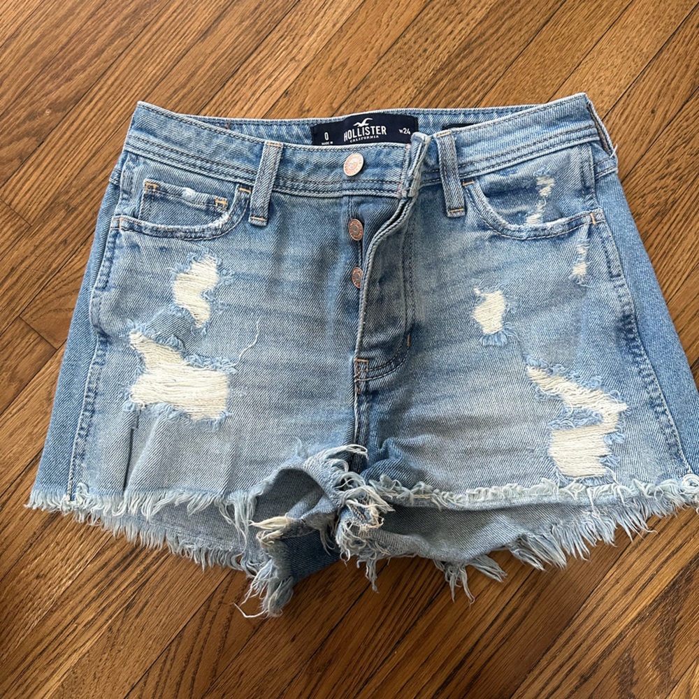 Hollister Blue Denim High-Rise Shorts